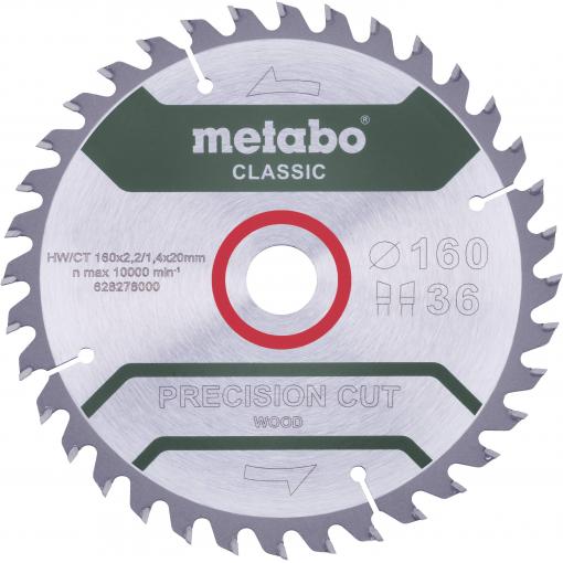 Metabo PRECISION CUT WOOD CLASSIC 628278000 pilový kotouč 160 x 20 x 1.4 mm Počet zubů (na palec): 36 1 ks