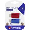 Verbatim V Store N CLICK USB flash disk 32 GB červená, modrá 49308 USB 3.2 (Gen 1x1)
