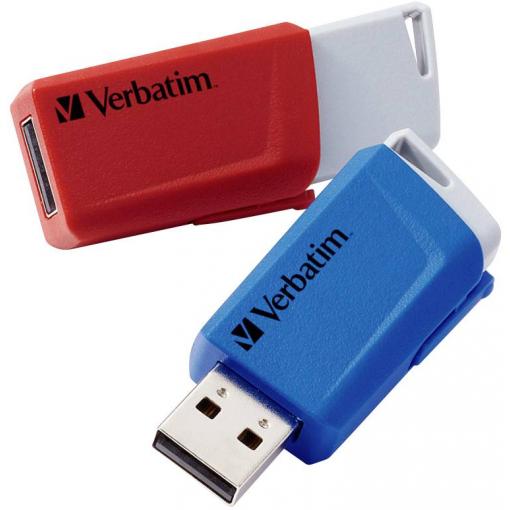Verbatim V Store N CLICK USB flash disk 32 GB červená, modrá 49308 USB 3.2 (Gen 1x1)