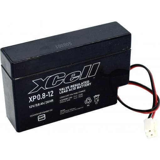 XCell XP0.812JST XCEXP0.812JST olověný akumulátor 12 V 0.8 Ah olověný se skelným rounem (š x v x h) 96 x 62 x 25 mm JST zástrčka bezúdržbové
