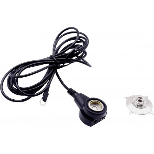 Quadrios ESD zemnicí kabel 1.80 m svorka, tlačítko 10 mm, přípojka s kabelovým očkem