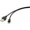 Renkforce Napájecí kabel Raspberry Pi®, BBC micro:bit [1x USB 2.0 zástrčka A - 1x micro USB 2.0 zástrčka B] 1.00 m černá vč. vypínače