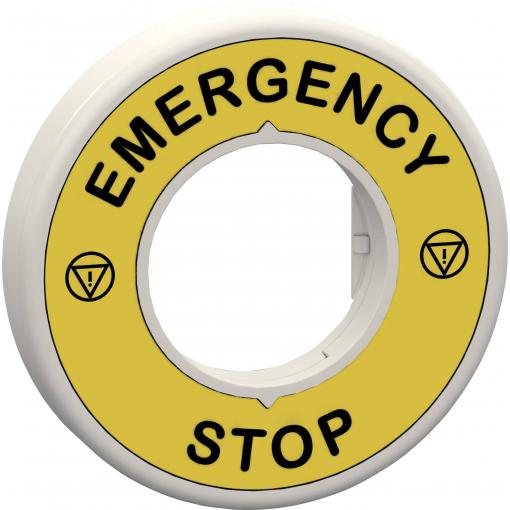 Schneider Electric ZBY9W3B330 ZBY9W3B330 držák štítků (Ø) 60 mm EMERGENCY STOP žlutá, šedá 1 ks