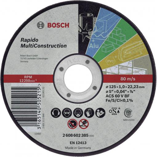 Bosch Accessories 2608602383 2608602383 řezný kotouč rovný 125 mm 1 ks ocel
