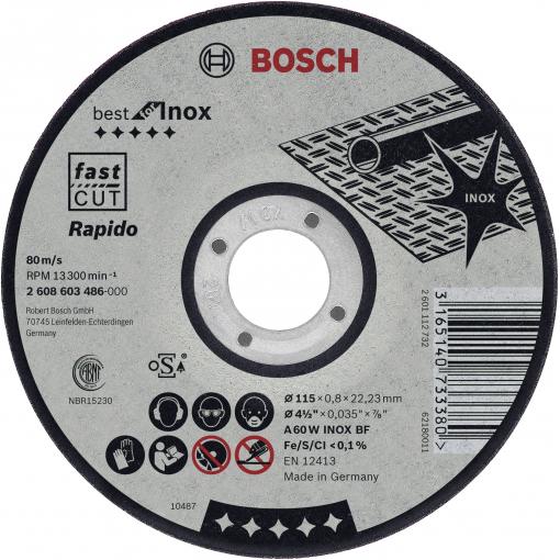 Bosch Accessories 2608603486 2608603486 řezný kotouč rovný 115 mm 1 ks ocel