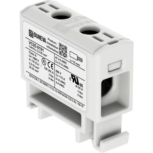 Ouneva Group VC05-0191 blok rozvaděče šroubovací šedá 1 ks