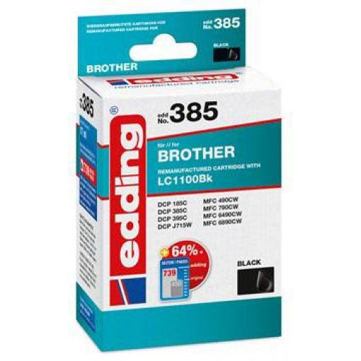 Edding Ink náhradní Brother LC-1100BK kompatibilní černá EDD-385 18-385