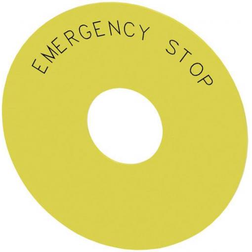Siemens 3SU1900-0BC31-0DA0 3SU19000BC310DA0 podkladový štítek okrouhlý (Ø) 75 mm EMERGENCY STOP žlutá, černá 10 ks