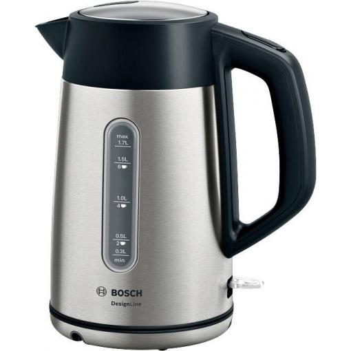 Bosch Haushalt TWK4P440 rychlovarná konvice, indikátor, ochrana proti přehřátí, bezšňůrová, nerezová ocel, TWK4P440