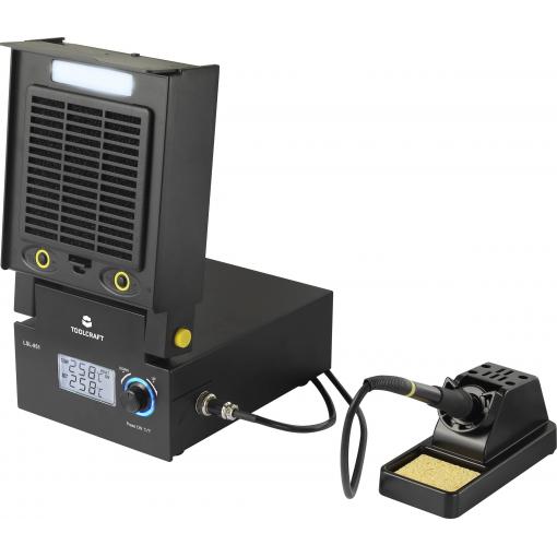 TOOLCRAFT LSL-951 Pájecí stanice s LED osvětlením a odsáváním pájecích výparů digitální 80 W 160 - 480 °C