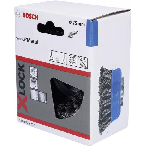 Bosch Accessories Hrncový kartáč X-LOCK 75 mm, ocelový drát, opánkový X-LOCK 2608620726 1 ks