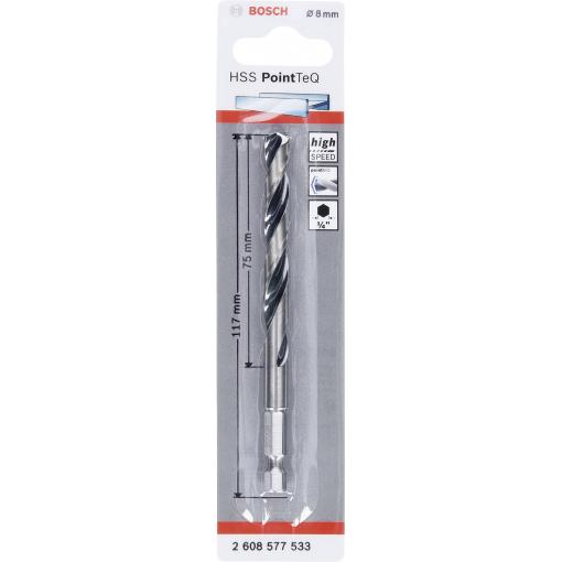Bosch Accessories 2608577533 PointTeQ 1 ks spirálový vrták kov 8 mm