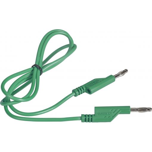 VOLTCRAFT měřicí kabel lamelová zástrčka 4 mm lamelová zástrčka 4 mm 1.00 m zelená 1 ks
