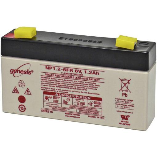 EnerSys Hawker Standby Genesis NP1.2-6 olověný akumulátor 6 V 1.2 Ah olověný se skelným rounem (š x v x h) 97 x 56 x 25 mm plochý konektor 6,35 mm bezúdržbové,