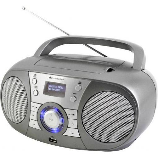 soundmaster SCD1800TI CD-rádio DAB+, FM AUX, Bluetooth, CD, USB šedá