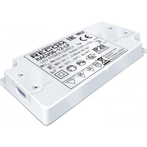 RECOM LED driver 6 W 0 - 500 mA 12 V/DC nastavitelný