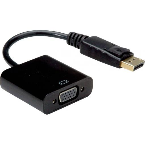 Value DisplayPort / VGA kabelový adaptér Konektor DisplayPort, VGA pólové zásuvka 0.15 m černá 12.99.3136 Kabel DisplayPort
