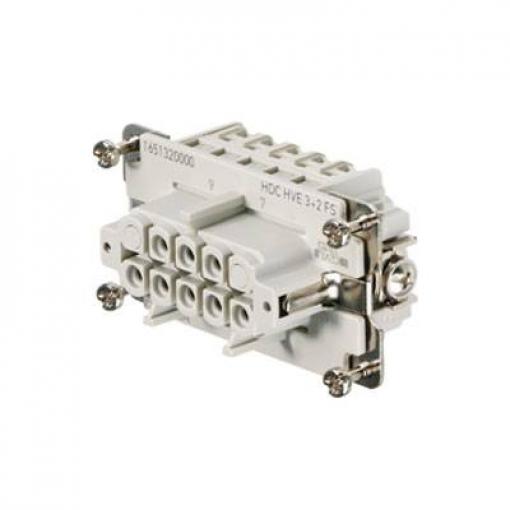 HDC insert, Female, 830 V, 20 A, No. of poles: 5, Tension clamp connection, Size: 4