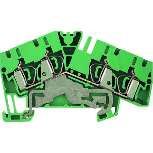 Z terminal earth terminal, PE terminal, Rated cross-section: Tension clamp connection, Wemid, green / yellow, ZPE 4-2/4AN 1807090000-100 zelenožlutá Weidmüller
