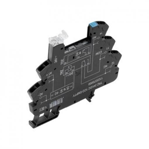 Weidmüller TRZ 24VDC 1CO EMPTY patice pro relé s ukazatelem, LED, Weidmüller řada TERMSERIES , (d x š x v) 70 x 6.4 x 90.5 mm, 10 ks