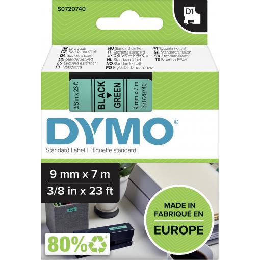 páska do štítkovače DYMO D1 40919 polyester Barva pásky: zelená Barva písma:černá 9 mm 7 m