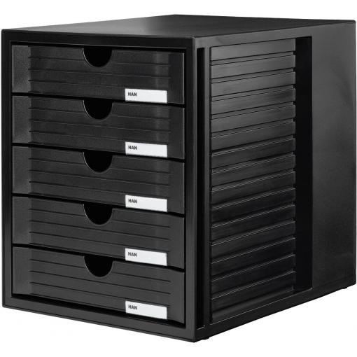 HAN Systembox 1450-13 box se zásuvkami černá DIN A4, DIN C4 Počet zásuvek: 5