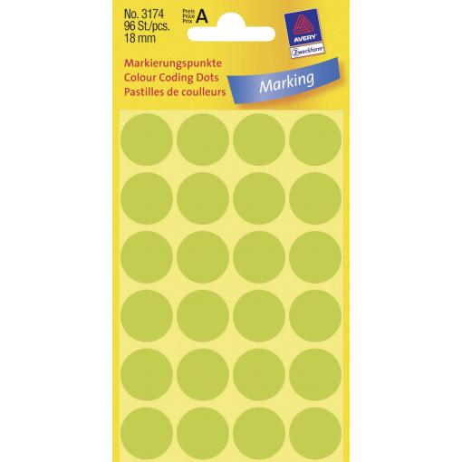 Avery-Zweckform 3174 popisovače etiket Ø 18 mm zářivá zelená 96 ks trvalé papír