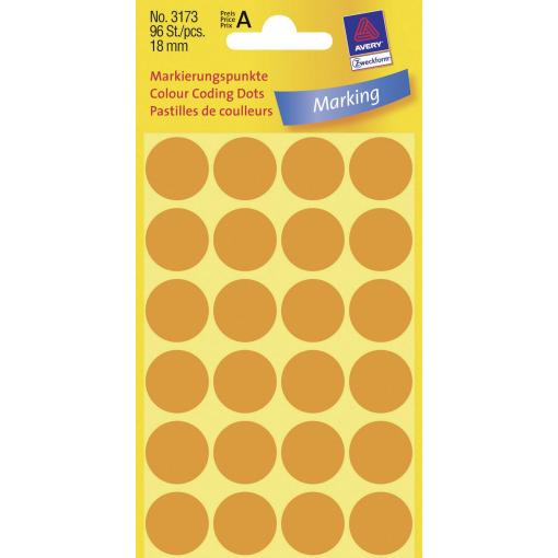 Avery-Zweckform 3173 popisovače etiket Ø 18 mm jasně oranžová 96 ks trvalé papír
