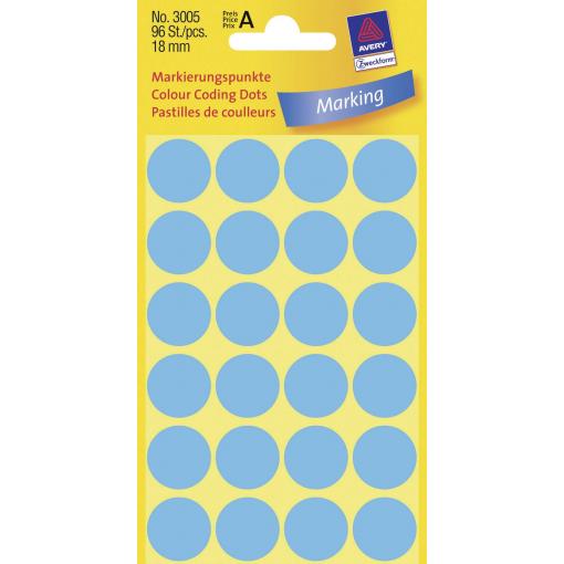Avery-Zweckform 3005 popisovače etiket Ø 18 mm modrá 96 ks trvalé papír