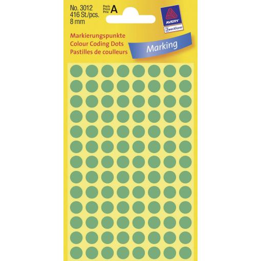 Avery-Zweckform 3012 popisovače etiket Ø 8 mm zelená 416 ks trvalé papír