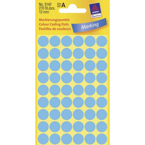 Avery-Zweckform 3142 popisovače etiket Ø 12 mm modrá 270 ks trvalé papír