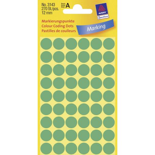 Avery-Zweckform 3143 popisovače etiket Ø 12 mm zelená 270 ks trvalé papír