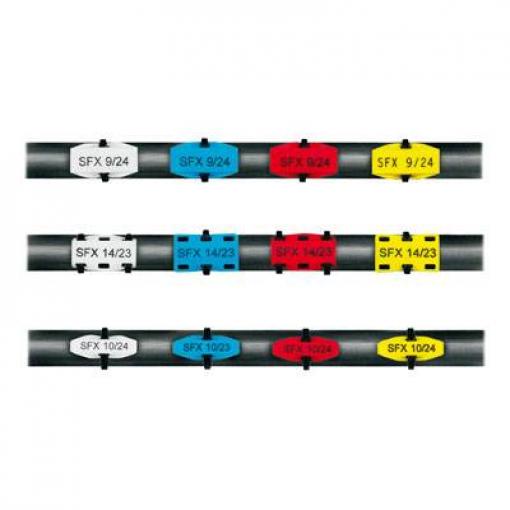 Weidmüller 1727740005 VT SFX 9/24 NE GN V0 značení kabelů Druh montáže: kabelové spony Potisknutelná plocha: 15 x 24 mm zelená Počet markerů: 320 320 ks