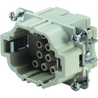 HDC insert, Male, 500 V, 16 A, No. of poles: 10, Crimp connection, Size: 3