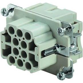 HDC insert, Female, 500 V, 16 A, No. of poles: 10, Crimp connection, Size: 3