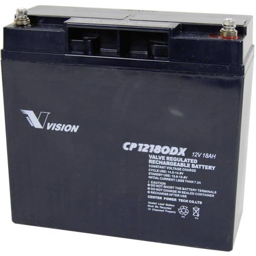Vision Akkus CP12180DX CP12180DX olověný akumulátor 12 V 18 Ah olověný se skelným rounem (š x v x h) 181 x 167 x 77 mm šroubované M5 bezúdržbové, odolné proti