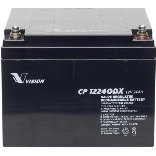 Vision Akkus CP12240DX CP12240DX olověný akumulátor 12 V 24 Ah olověný se skelným rounem (š x v x h) 166 x 125 x 175 mm šroubované M5 bezúdržbové, odolné proti