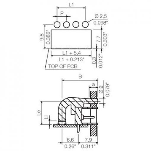 PCB plug-in connector, Accessories, Flood-light display, No. of poles: 8 SC 3.81 FLA 2.3/14.25 1979750000 Weidmüller Množství: 50 ks