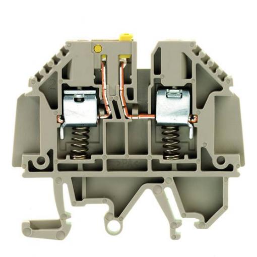 W-terminal with external tensioning, Test-disconnect terminal, Rated cross-section: 4 mm², Screw connection, WTR4 SL/EN STB 7910390000 Tmavě béžová Weidmüller