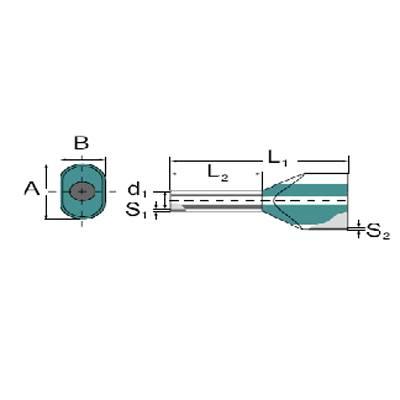 Wire end ferrule, 10 mm&sup2;, 12 mm, Colour code: Miscellaneous, Brown
