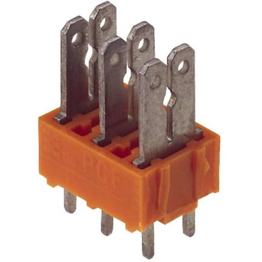 Weidmüller 9500410000 faston rozbočovač Šířka zástrčky: 6.3 mm Tloušťka konektoru: 0.8 mm 180 ° částečná izolace oranžová, stříbrná 100 ks