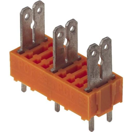 Weidmüller 9500750000 faston rozbočovač Šířka zástrčky: 6.3 mm Tloušťka konektoru: 0.8 mm 180 ° částečná izolace oranžová, stříbrná 100 ks
