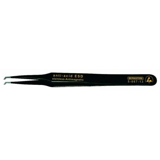 BERNSTEIN Tools for Electronics 5-067-13 SMD pinzeta, 12 SA-ESD, plochá, zahnutá 45°, 120 mm