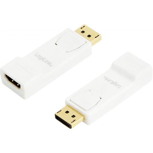 LogiLink CV0057 DisplayPort / HDMI adaptér [1x zástrčka DisplayPort - 1x HDMI zásuvka] bílá pozlacené kontakty 0 mm