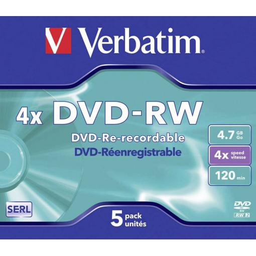 Verbatim 43285 DVD-RW 4.7 GB 5 ks Jewelcase přepisovatelné