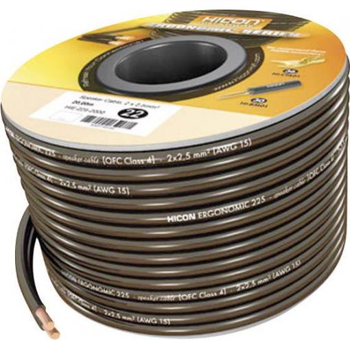 Hicon HIE-215-2000 reproduktorový kabel Ergonomic 2 x 1.5 mm² černá 20 m