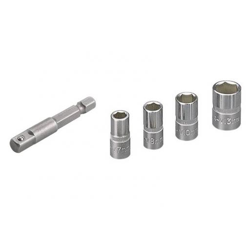 Wolfcraft sada nástavců pro nástrčný klíč, 1/4 (6,3 mm), 5dílná, 2413000