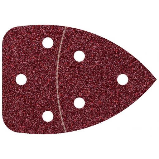 Wolfcraft 3138000 univerzální brusný papír na suchý zip, s otvory Zrnitost 120 (d x š) 139 mm x 98 mm 6 ks