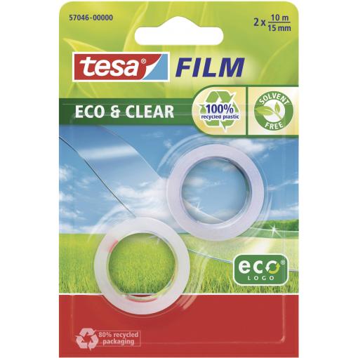 tesa 57046-00000-01 tesafilm Eco & Clear transparentní (d x š) 10 m x 15 mm 2 ks