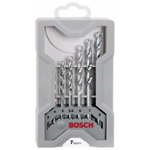 Bosch Accessories CYL-1 2607017035 tvrdý kov sada spirálového vrtáku na kámen 7dílná 3 mm, 4 mm, 5 mm, 5.5 mm, 6 mm, 7 mm, 8 mm válcová stopka 1 sada